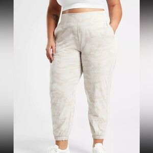 Athleta Cream Camo Track Pants